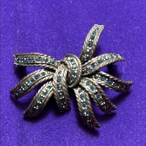 Silver and Blue Brooch